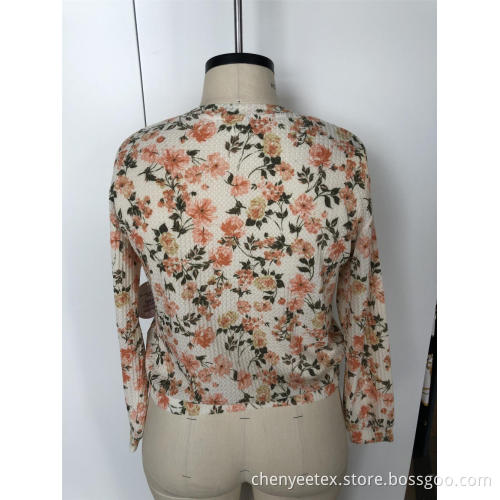 Rowan round neck with small floral long sleeves